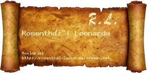 Rosenthál Leonarda névjegykártya